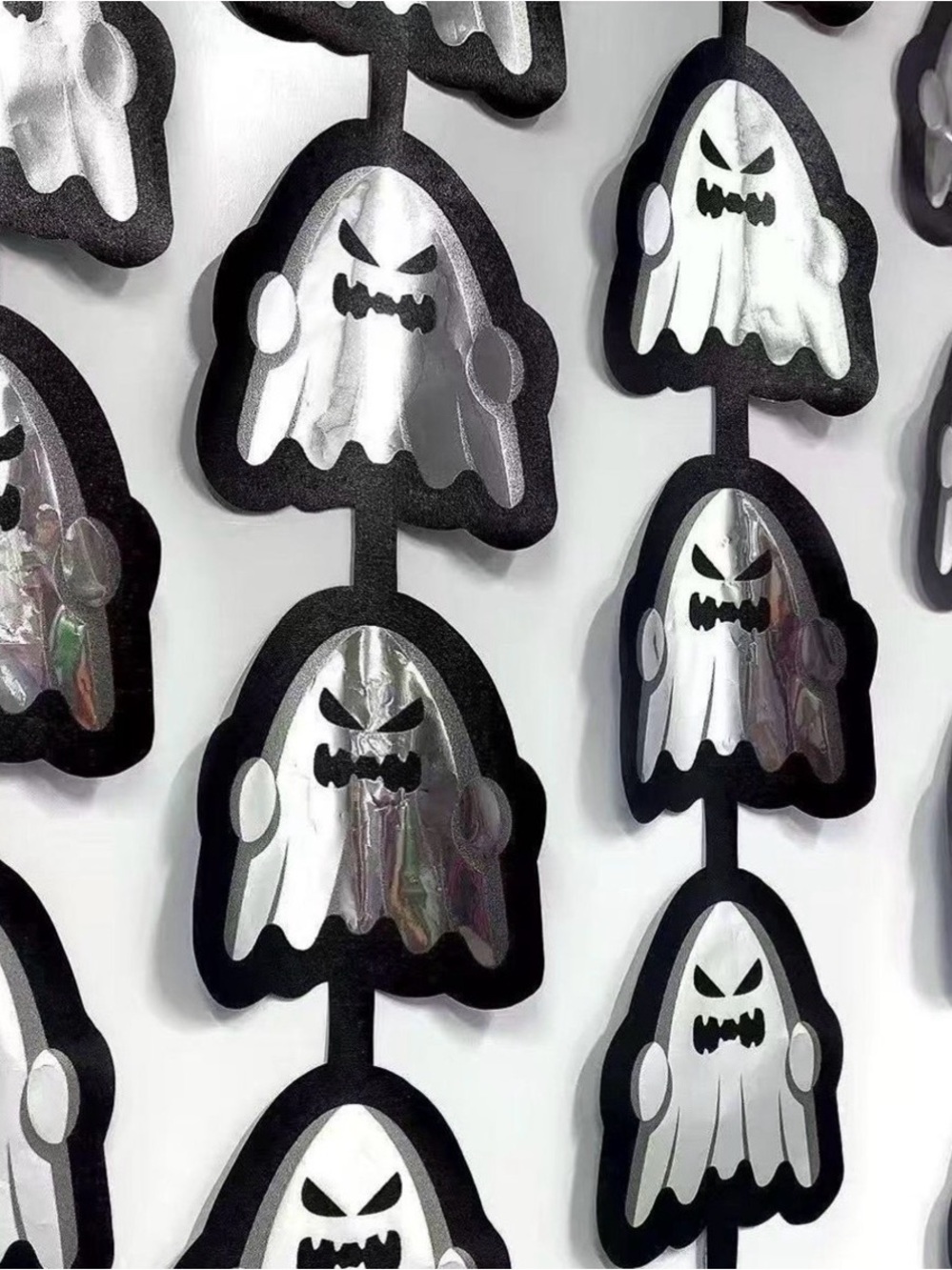 Halloween Ghost Garland String - Silver & Black Home Party Decor
